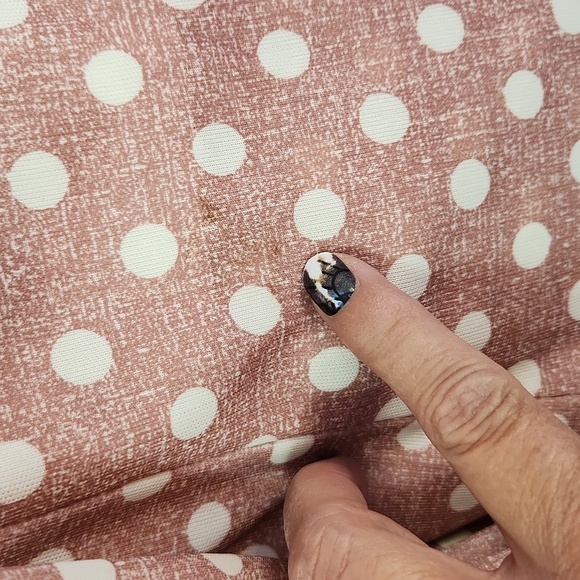 Vintage handmade pant set mauve and white polka dots dagger collar - Picture 12 of 13